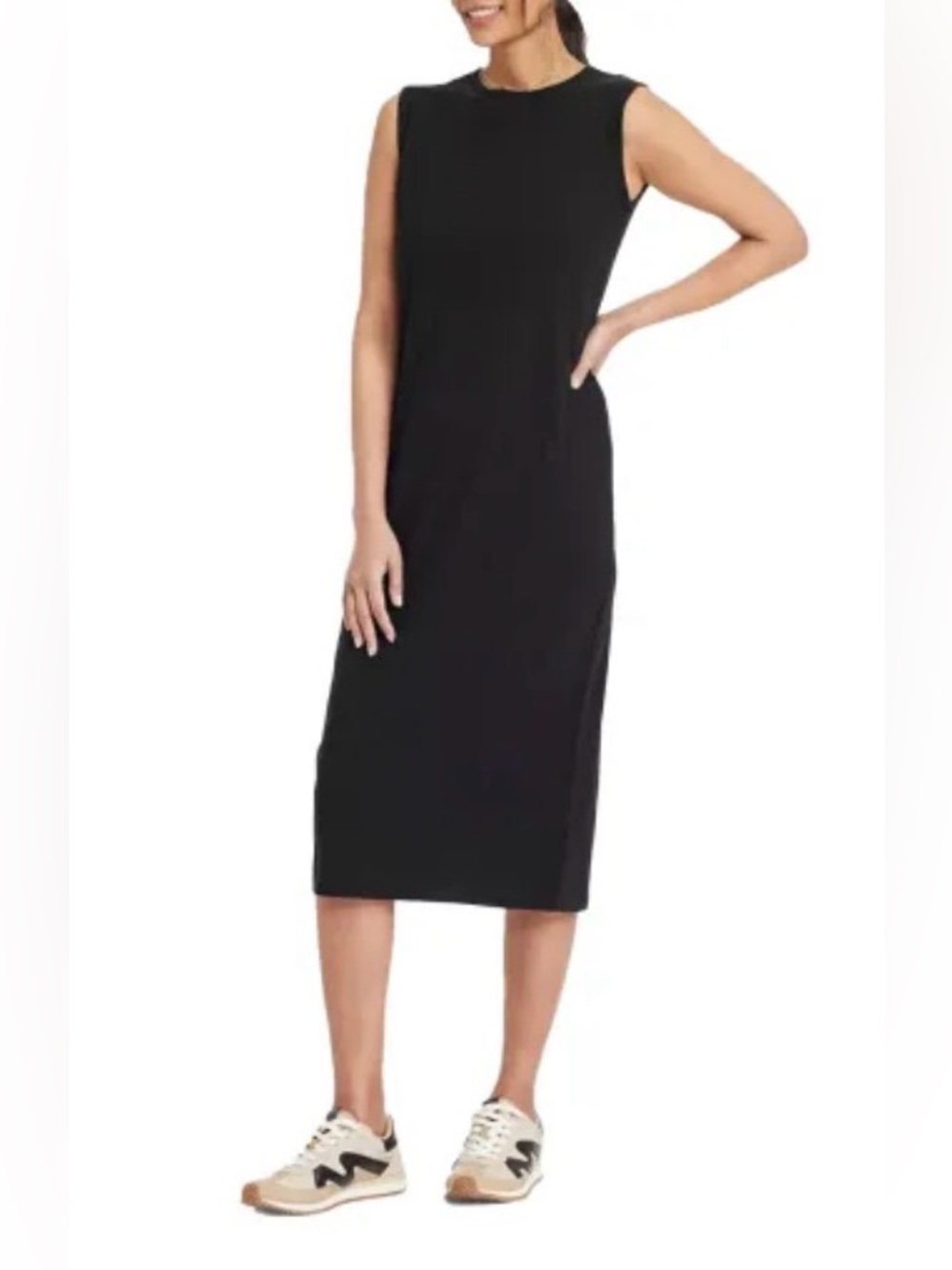 Universal Thread Black 100% Cotton Midi Dress XS Capsule Minimalist